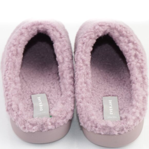 Everlane Womens ReNew Teddy Mule Slipper Size 9 Mauve Slip On Fleece Sherpa Shoe - Picture 3 of 12